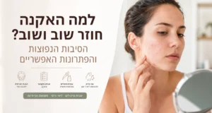 אישה המתמודדת עם מצב שבו האקנה חוזר באזור הפנים